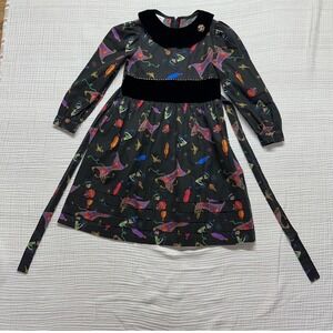 VTG 90s Disney store Aladdin girls dress black size 10 tie back single stitch